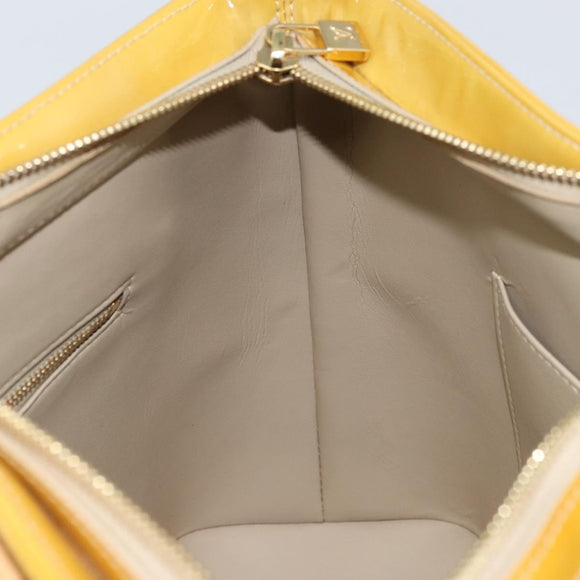 LOUIS VUITTON Monogram Vernis Houston Hand Bag Beige M91004 LV Auth ka2805