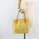 LOUIS VUITTON Monogram Vernis Houston Hand Bag Beige M91004 LV Auth ka2805-26