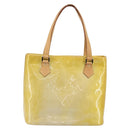 LOUIS VUITTON Monogram Vernis Houston Hand Bag Beige M91004 LV Auth ka2805-3