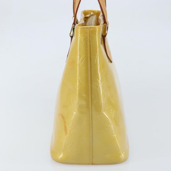 LOUIS VUITTON Monogram Vernis Houston Hand Bag Beige M91004 LV Auth ka2805