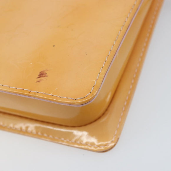 LOUIS VUITTON Monogram Vernis Motto Pouch Marshmallow Pink M91312 LV Auth ka2806