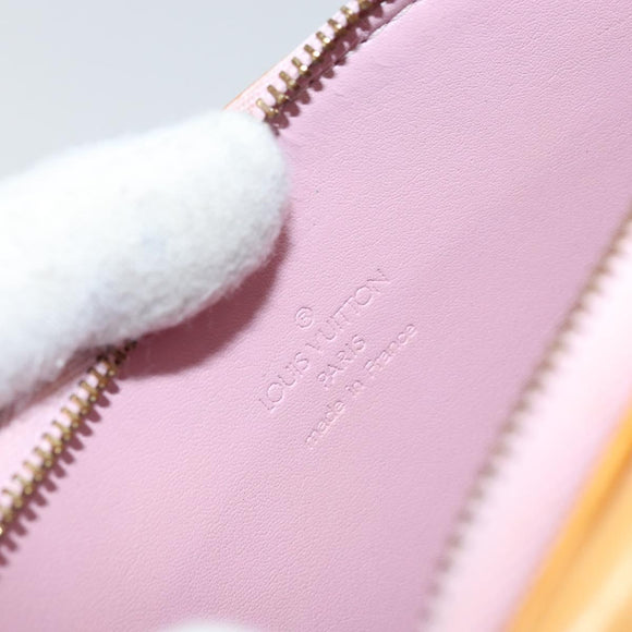 LOUIS VUITTON Monogram Vernis Motto Pouch Marshmallow Pink M91312 LV Auth ka2806