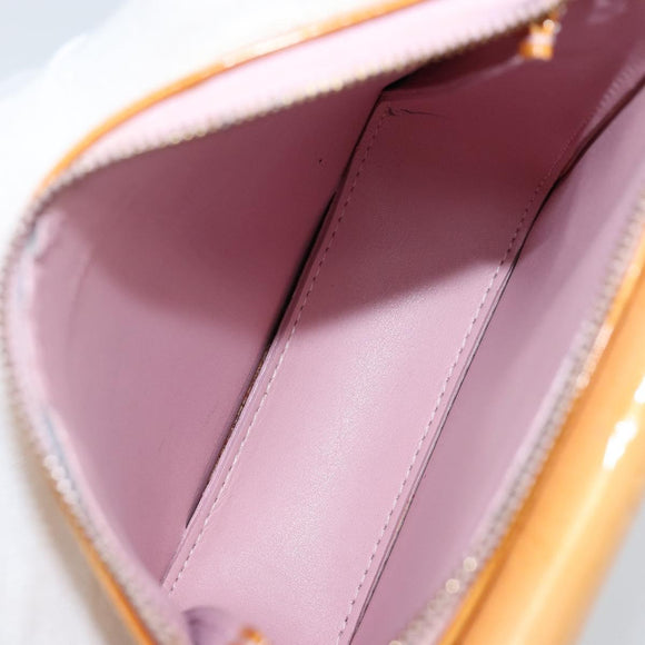 LOUIS VUITTON Monogram Vernis Motto Pouch Marshmallow Pink M91312 LV Auth ka2806