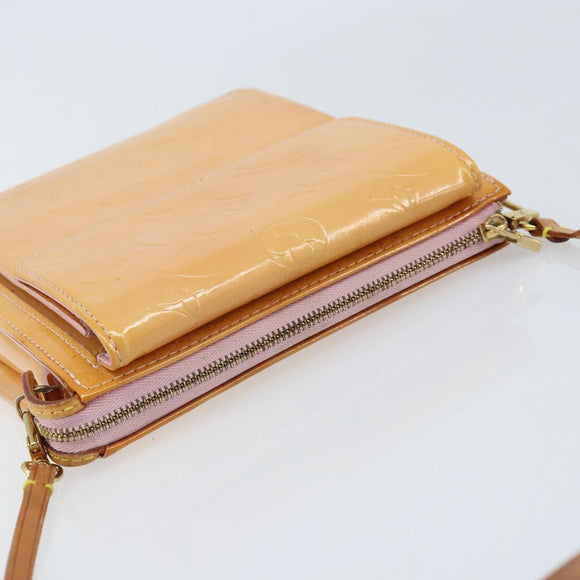 LOUIS VUITTON Monogram Vernis Motto Pouch Marshmallow Pink M91312 LV Auth ka2806