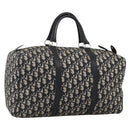 Christian Dior Trotter Canvas Boston Bag Navy Silver Auth ka2812-1