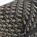 Christian Dior Trotter Canvas Boston Bag Navy Silver Auth ka2812-16