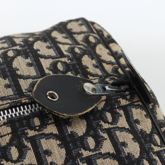 Christian Dior Trotter Canvas Boston Bag Navy Silver Auth ka2812
