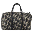 Christian Dior Trotter Canvas Boston Bag Navy Silver Auth ka2812-13