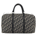 Christian Dior Trotter Canvas Boston Bag Navy Silver Auth ka2812-2