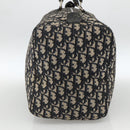 Christian Dior Trotter Canvas Boston Bag Navy Silver Auth ka2812-3