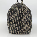 Christian Dior Trotter Canvas Boston Bag Navy Silver Auth ka2812-4