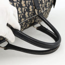 Christian Dior Trotter Canvas Boston Bag Navy Silver Auth ka2812-7