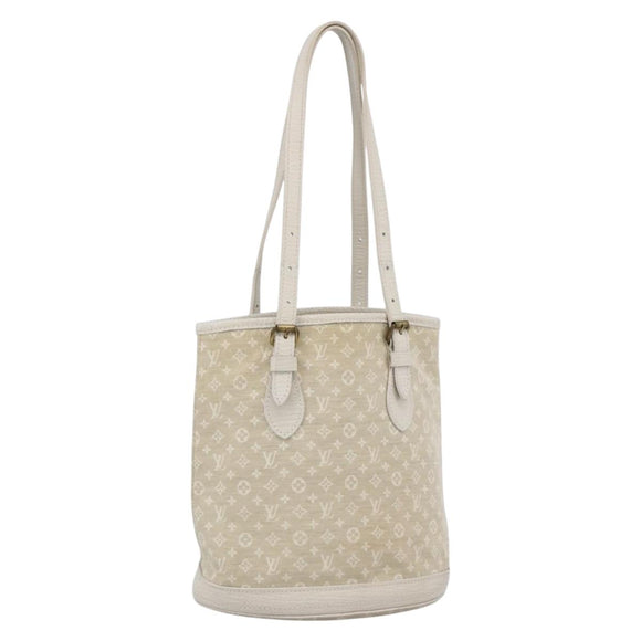LOUIS VUITTON Monogram Mini Lin Bucket PM Shoulder Bag Dunne M95316 Auth ka2813