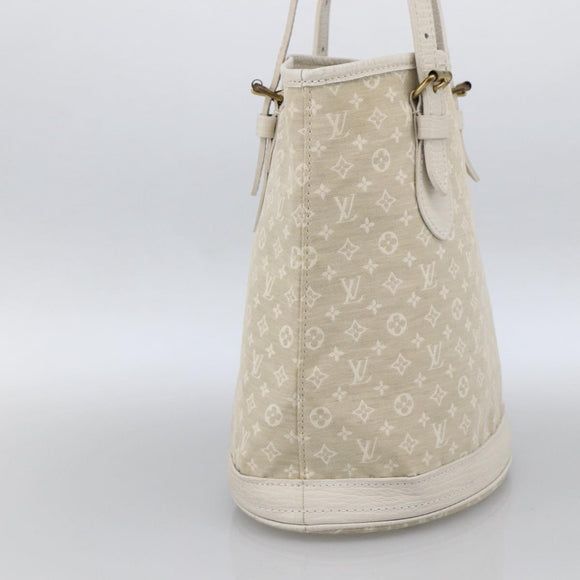 LOUIS VUITTON Monogram Mini Lin Bucket PM Shoulder Bag Dunne M95316 Auth ka2813