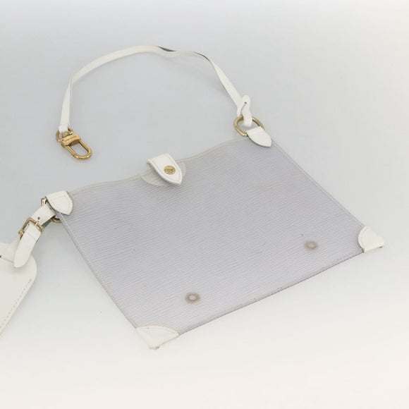 LOUIS VUITTON Epi Plage Via Bag Vinyl Leather Clear White M92153 LV Auth ka2814