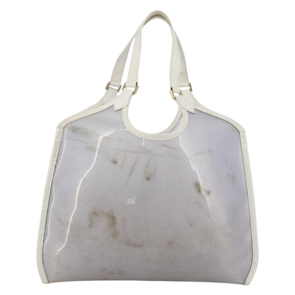 LOUIS VUITTON Epi Plage Via Bag Vinyl Leather Clear White M92153 LV Auth ka2814