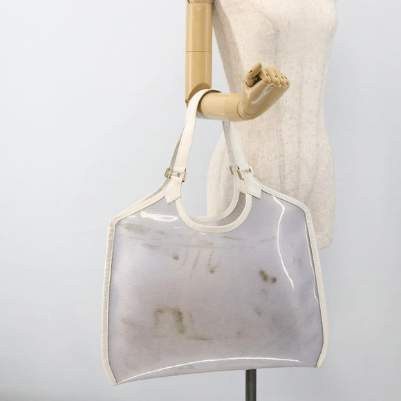 LOUIS VUITTON Epi Plage Via Bag Vinyl Leather Clear White M92153 LV Auth ka2814