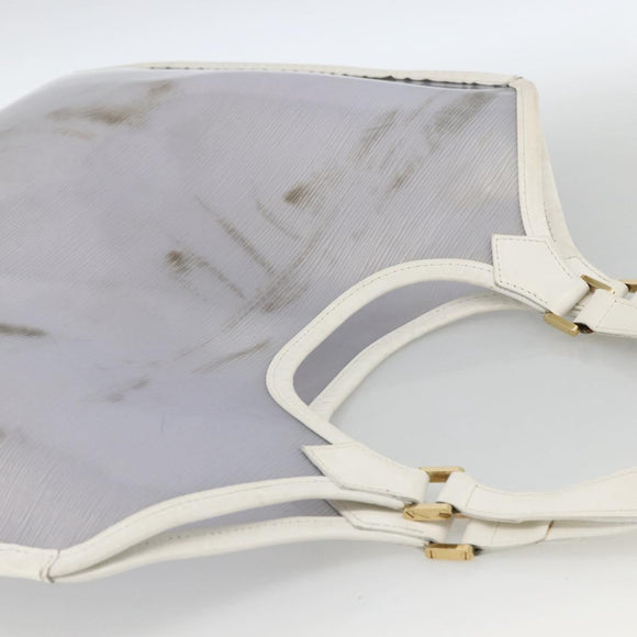 LOUIS VUITTON Epi Plage Via Bag Vinyl Leather Clear White M92153 LV Auth ka2814