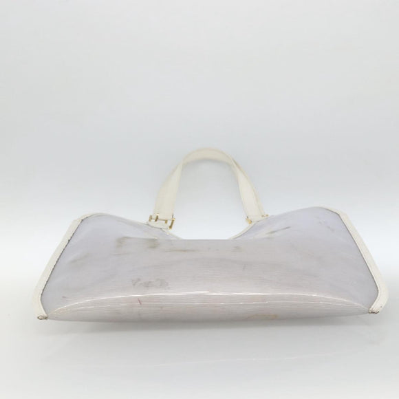 LOUIS VUITTON Epi Plage Via Bag Vinyl Leather Clear White M92153 LV Auth ka2814