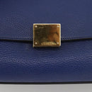 CELINE Trapeze Hand Bag Suede Leather 2way Blue Gold Auth ka2823-18