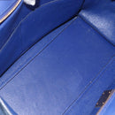 CELINE Trapeze Hand Bag Suede Leather 2way Blue Gold Auth ka2823-12