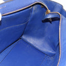 CELINE Trapeze Hand Bag Suede Leather 2way Blue Gold Auth ka2823-19