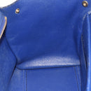 CELINE Trapeze Hand Bag Suede Leather 2way Blue Gold Auth ka2823-20