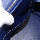 CELINE Trapeze Hand Bag Suede Leather 2way Blue Gold Auth ka2823-21