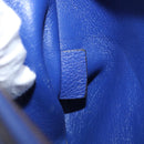 CELINE Trapeze Hand Bag Suede Leather 2way Blue Gold Auth ka2823-22