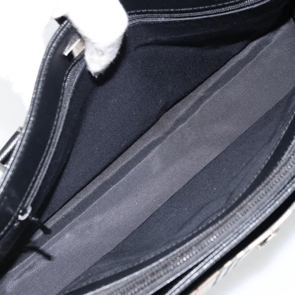 BURBERRY Nova Check Hand Bag Canvas Beige Silver Auth ka2824V