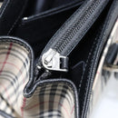 BURBERRY Nova Check Hand Bag Canvas Beige Silver Auth ka2824V-22