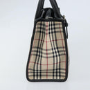 BURBERRY Nova Check Hand Bag Canvas Beige Silver Auth ka2824V-4