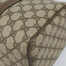 GUCCI GG Supreme Web Sherry Line Boston Bag PVC Beige Gold 24 02 007 Auth ka2825-15