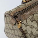 GUCCI GG Supreme Web Sherry Line Boston Bag PVC Beige Gold 24 02 007 Auth ka2825-10