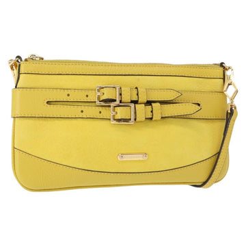 BURBERRY Shoulder Bag Leather Yellow gold Auth ka283