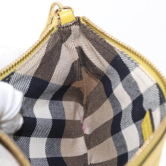 BURBERRY Shoulder Bag Leather Yellow gold Auth ka283