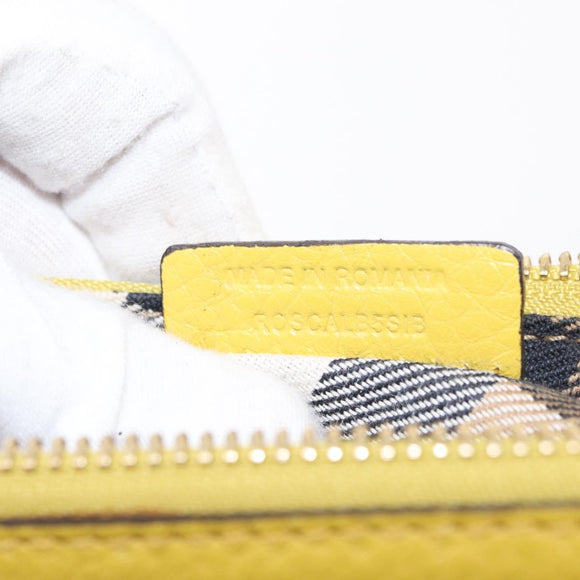 BURBERRY Shoulder Bag Leather Yellow gold Auth ka283