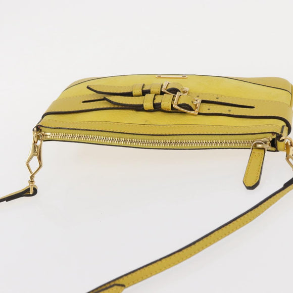 BURBERRY Shoulder Bag Leather Yellow gold Auth ka283