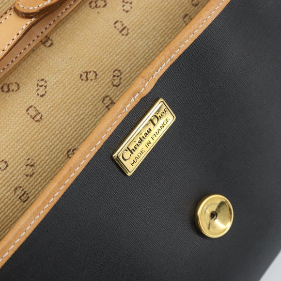 Christian Dior Shoulder Bag Nylon Black Gold Auth ka2831