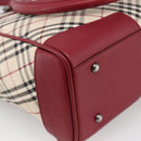 BURBERRY Nova Check Hand Bag Canvas Beige Silver Auth ka2833-16
