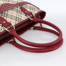 BURBERRY Nova Check Hand Bag Canvas Beige Silver Auth ka2833-7
