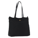 CELINE Circle Tote Bag Nylon Black Gold Auth ka2834-1