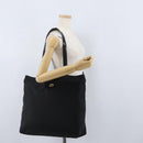 CELINE Circle Tote Bag Nylon Black Gold Auth ka2834-23