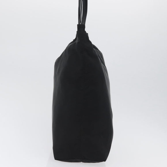 CELINE Circle Tote Bag Nylon Black Gold Auth ka2834