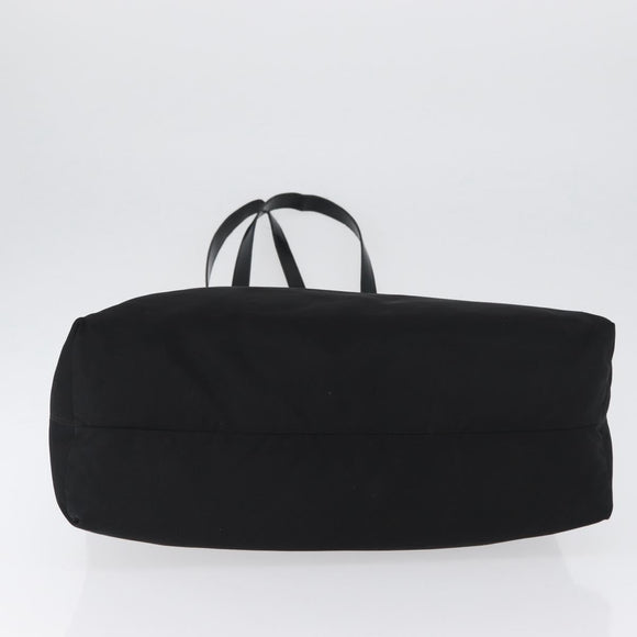 CELINE Circle Tote Bag Nylon Black Gold Auth ka2834