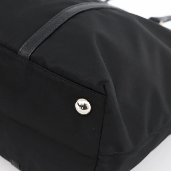 PRADA Tote Bag Nylon Black Silver Auth ka2835