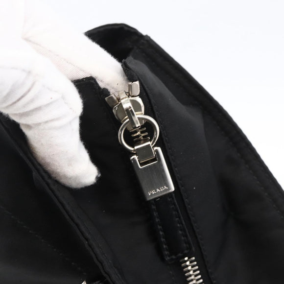 PRADA Tote Bag Nylon Black Silver Auth ka2835