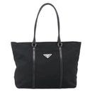 PRADA Tote Bag Nylon Black Silver Auth ka2835-13