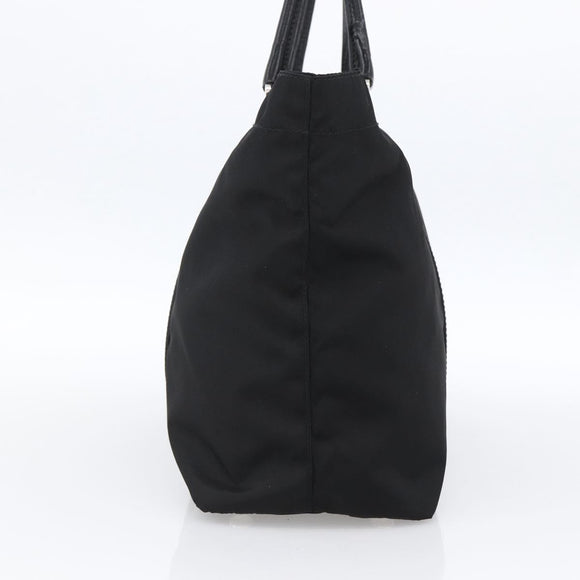 PRADA Tote Bag Nylon Black Silver Auth ka2835