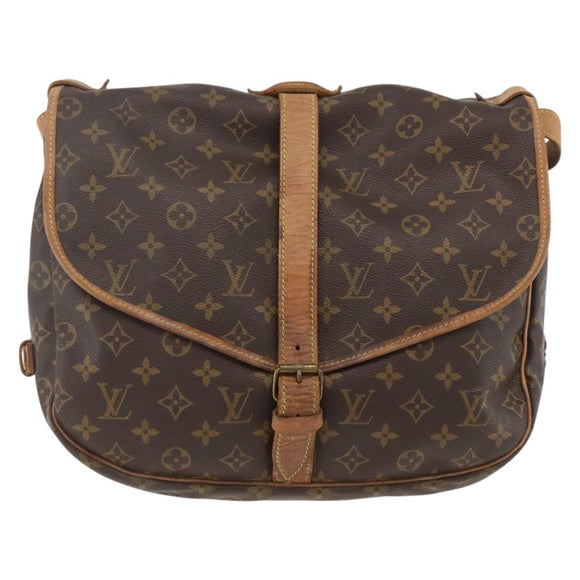 LOUIS VUITTON Monogram Saumur 35 Shoulder Bag M42254 LV Auth ka2845